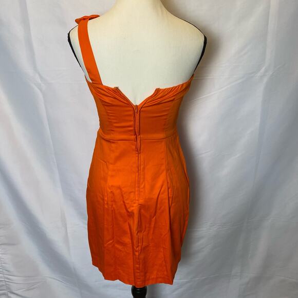 B Darlin Orange Flower One Strap Bodycon Formal Mini Dress Size 3/4 - Picture 6 of 11